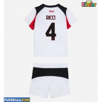 AC Milan Samuele Ricci #4 Auswärts Trikotsatz Kinder 2025-26 Kurzarm (+ Kurze Hosen)